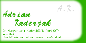 adrian kaderjak business card